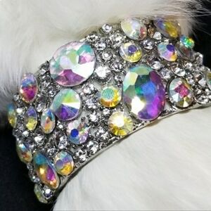 Bangle Bracelet w/ AB Rhinestones